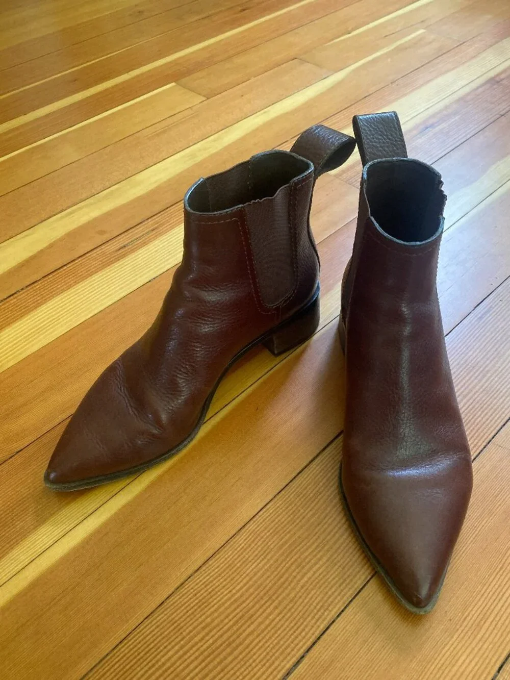 Loeffler Randall Nellie Chelsea Boots - Brown Leather - Size 8